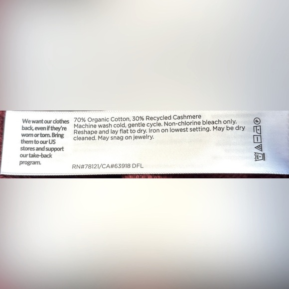 Eileen Fisher Cotton Cashmere Blend Maroon LS Turtleneck Tunic Sweater, Large - Picture 11 of 12